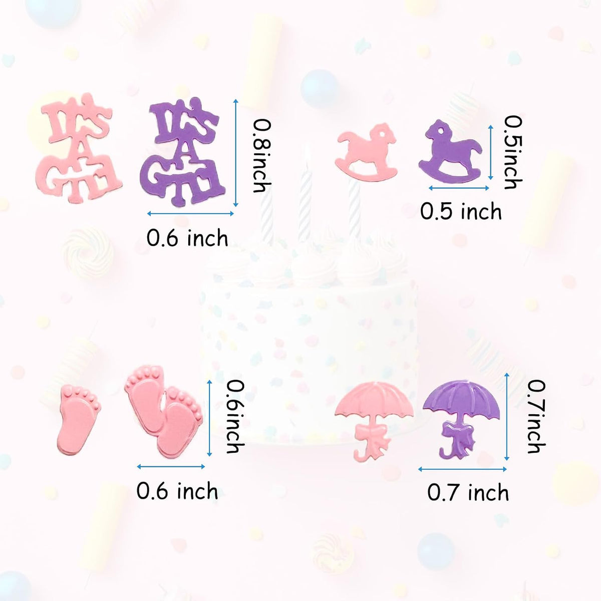 Pink Baby Shower Confetti - 1000PCS Girl Party Decorations for It's a Girl Gender Reveal, 45g Glitter Table Confetti for Baby Girl Birthday, Baby Sprinkle