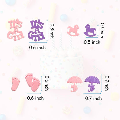 Pink Baby Shower Confetti - 1000PCS Girl Party Decorations for It's a Girl Gender Reveal, 45g Glitter Table Confetti for Baby Girl Birthday, Baby Sprinkle