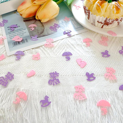Pink Baby Shower Confetti - 1000PCS Girl Party Decorations for It's a Girl Gender Reveal, 45g Glitter Table Confetti for Baby Girl Birthday, Baby Sprinkle