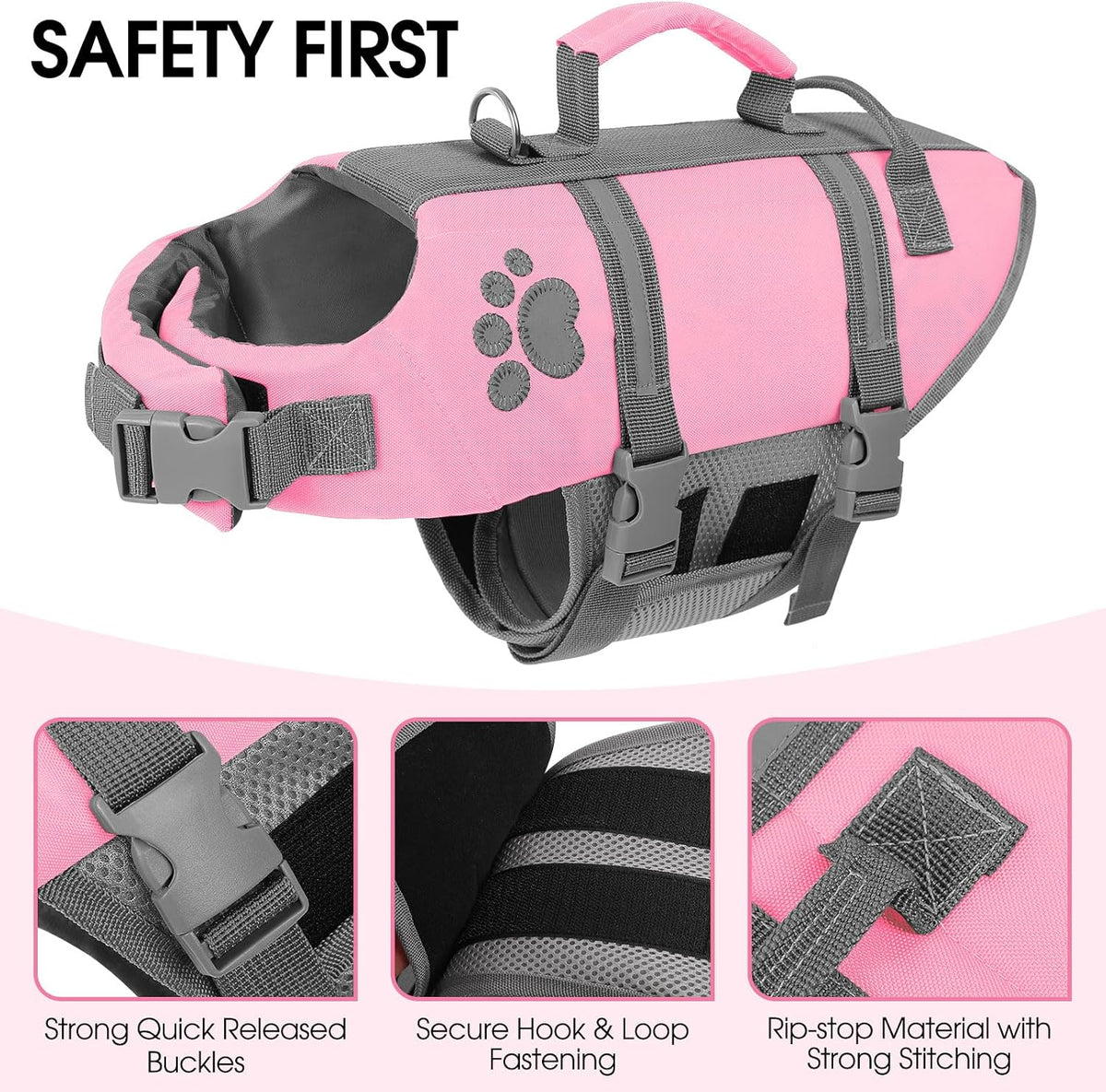 Small Dog Life Jacket, Ripstop Safety Dog Life Vest for Swimming