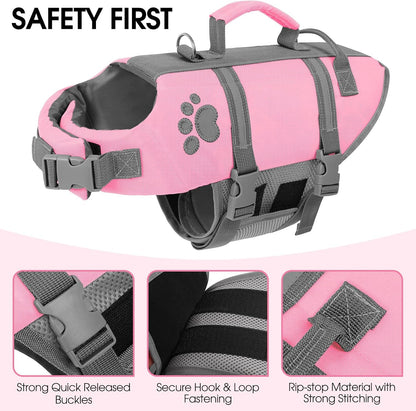 Small Dog Life Jacket, Ripstop Safety Dog Life Vest for Swimming