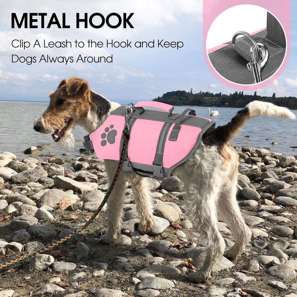 Small Dog Life Jacket, Ripstop Safety Dog Life Vest for Swimming