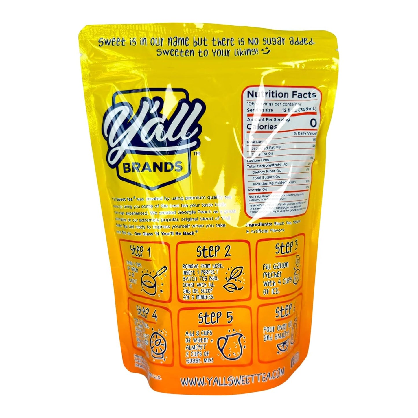 Peach Flavored Iced Tea Bags One Gallon Size in 10 Gallons Per Pack Quick Brew Southern Ice Tea with Sweet Georgia Peach Flavor | As Seen on Shark Tank (Caffeinated)