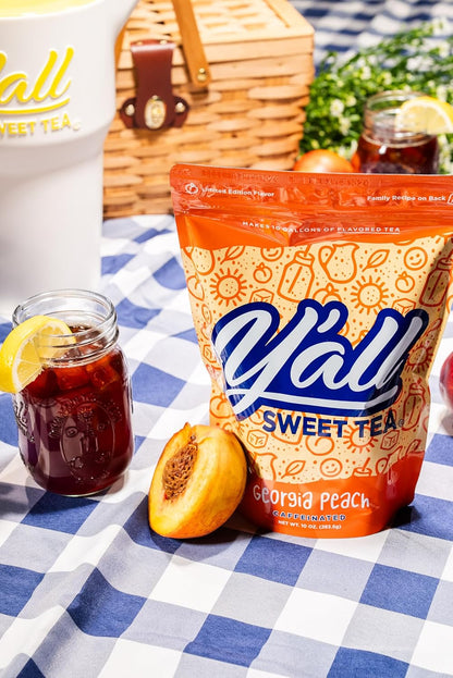 Peach Flavored Iced Tea Bags One Gallon Size in 10 Gallons Per Pack Quick Brew Southern Ice Tea with Sweet Georgia Peach Flavor | As Seen on Shark Tank (Caffeinated)