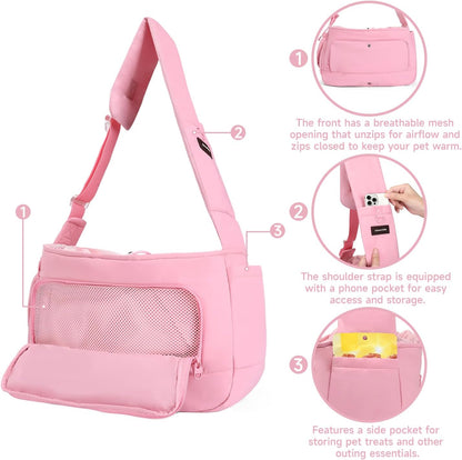 Dog Sling Carrier for Dogs & Cats,Fits 7–18lbs, Lightweight Pet Carrier Bag