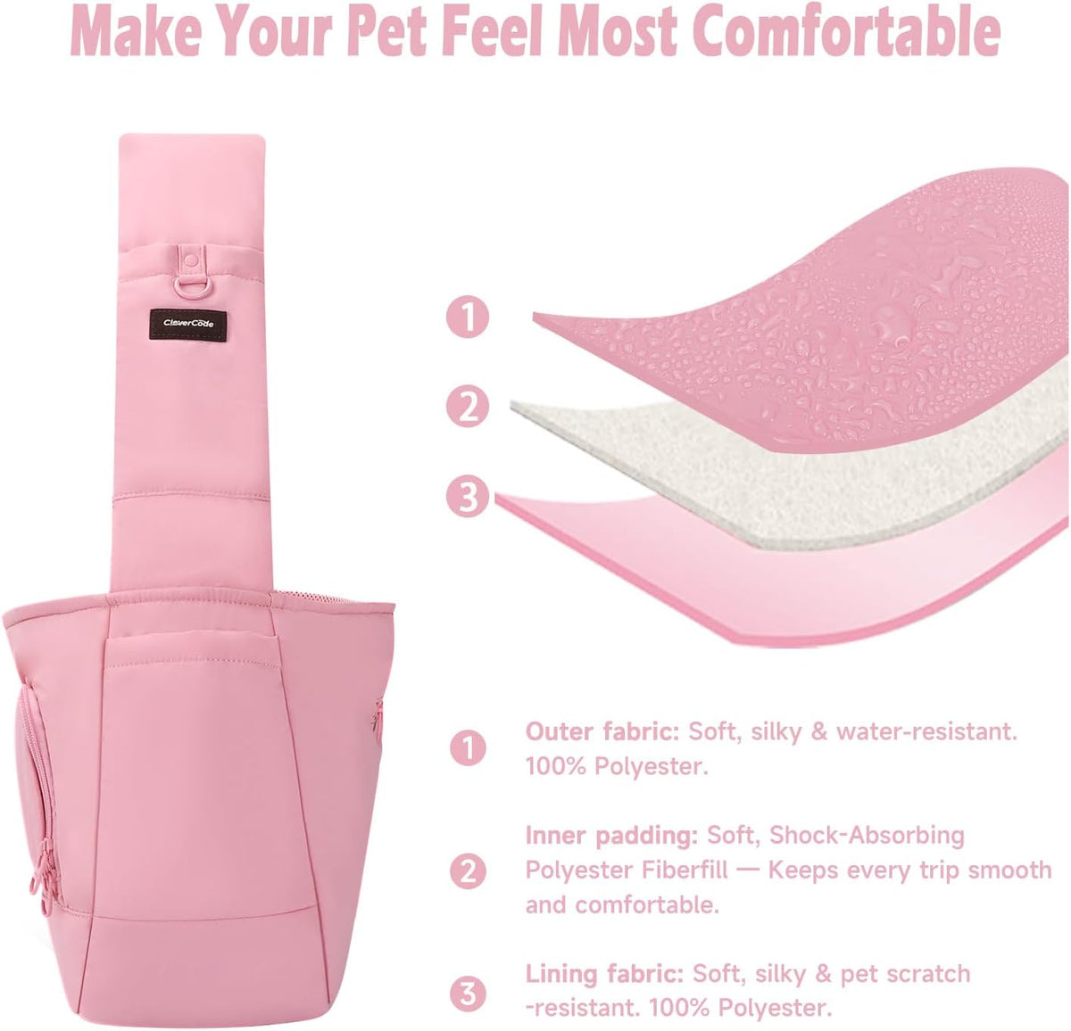 Dog Sling Carrier for Dogs & Cats,Fits 7–18lbs, Lightweight Pet Carrier Bag
