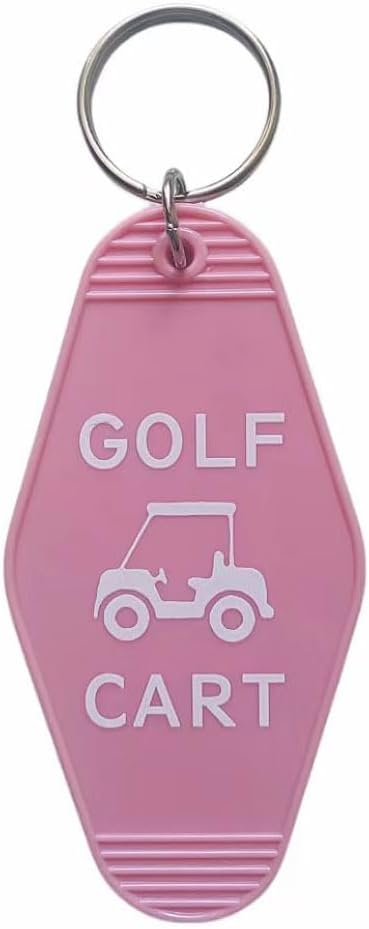 Golf Cart Keychain Plastic Retro Motel Golf Cart Key Chain for Women Men