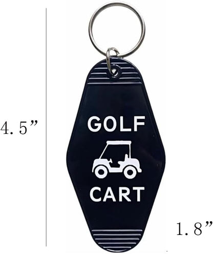 Golf Cart Keychain Plastic Retro Motel Golf Cart Key Chain for Women Men
