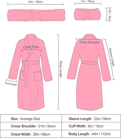 Womens Robe Premium Microfiber Bathrobe Full Length,Fluffy Cozy Warm Bathrobes