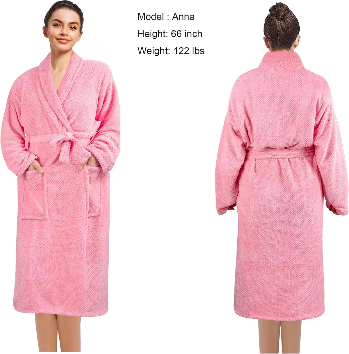 Womens Robe Premium Microfiber Bathrobe Full Length,Fluffy Cozy Warm Bathrobes