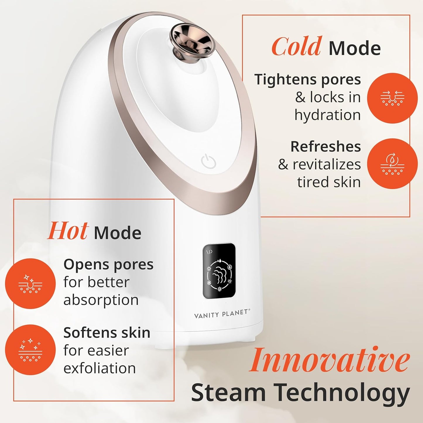 Senia Hot and Cold Facial Steamer - Face Steamer for Facial Deep Cleaning, Aromatherapy, Detoxifying and Moisturizing - Steamer for Face with 6-Mode Smart Steam Technology