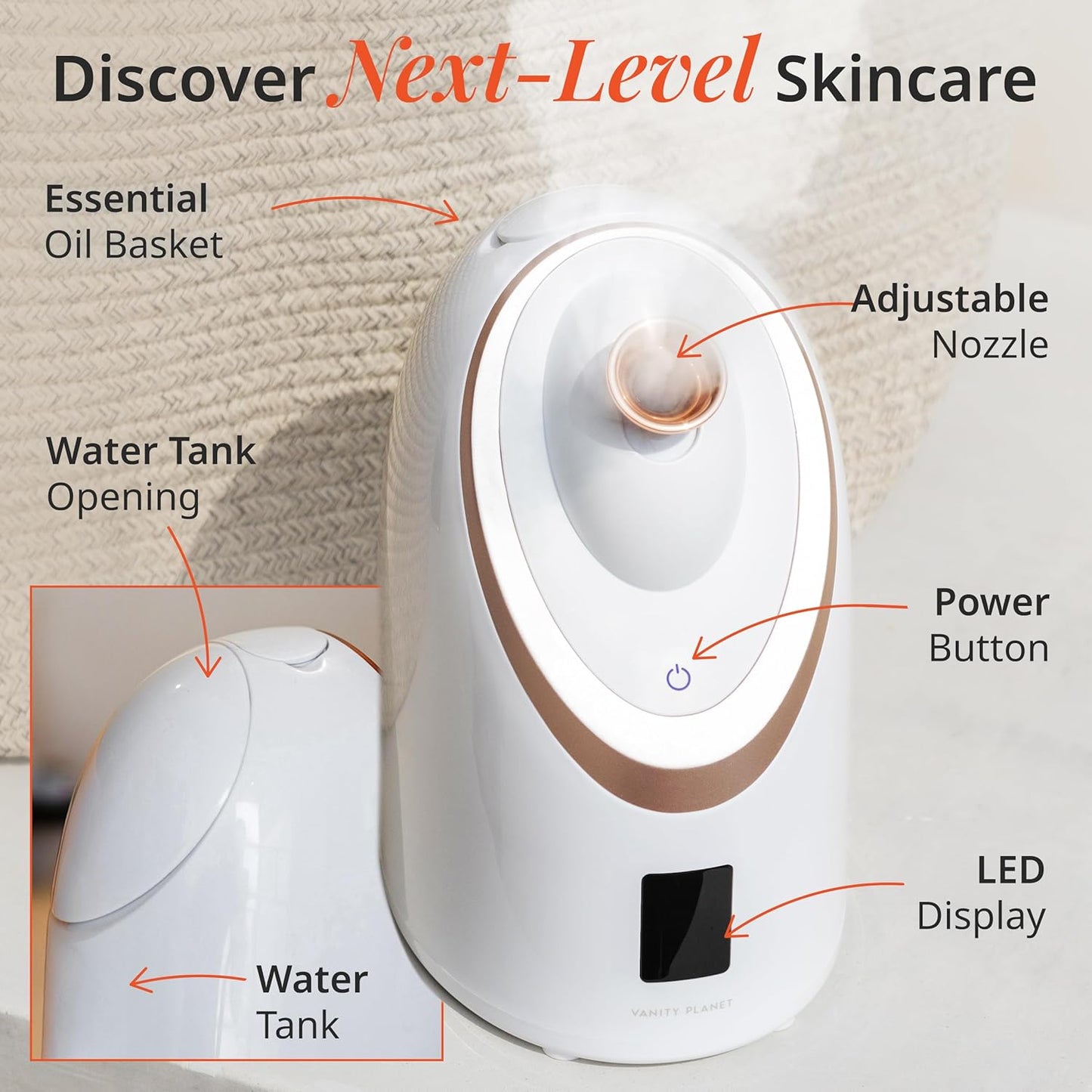 Senia Hot and Cold Facial Steamer - Face Steamer for Facial Deep Cleaning, Aromatherapy, Detoxifying and Moisturizing - Steamer for Face with 6-Mode Smart Steam Technology