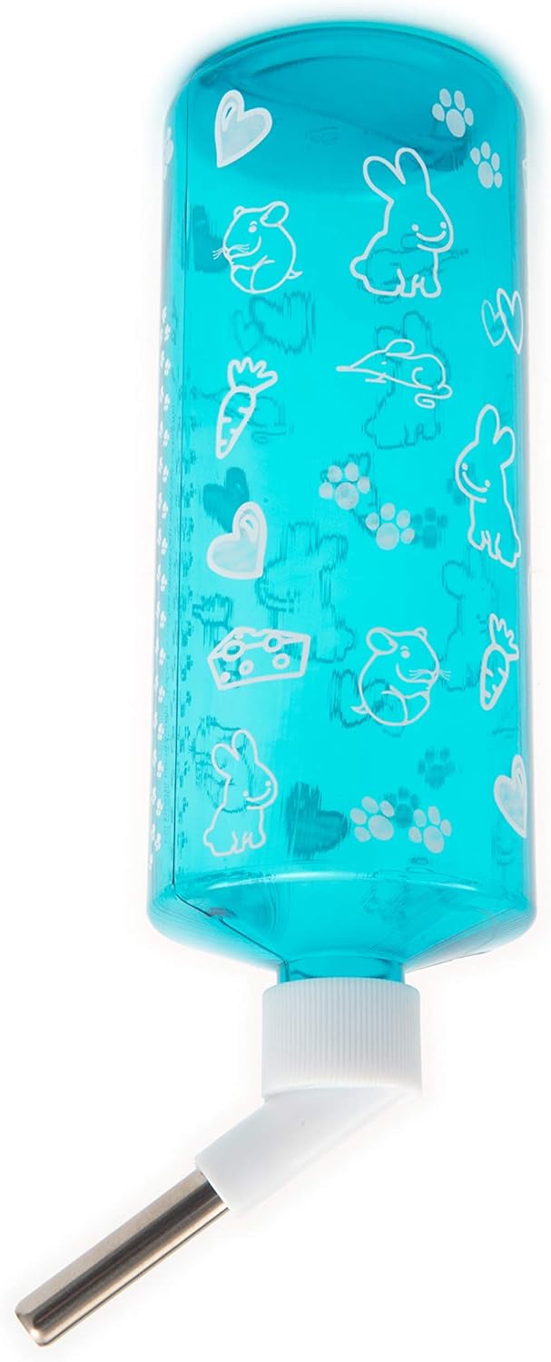 Lixit® Critter Bright Water Bottles for Hamsters, Rabbits, Chinchillas, Ferrets, Guinea Pigs and Other Small Animals - Made in USA (Blue (Pack of 1), 32 Ounce)