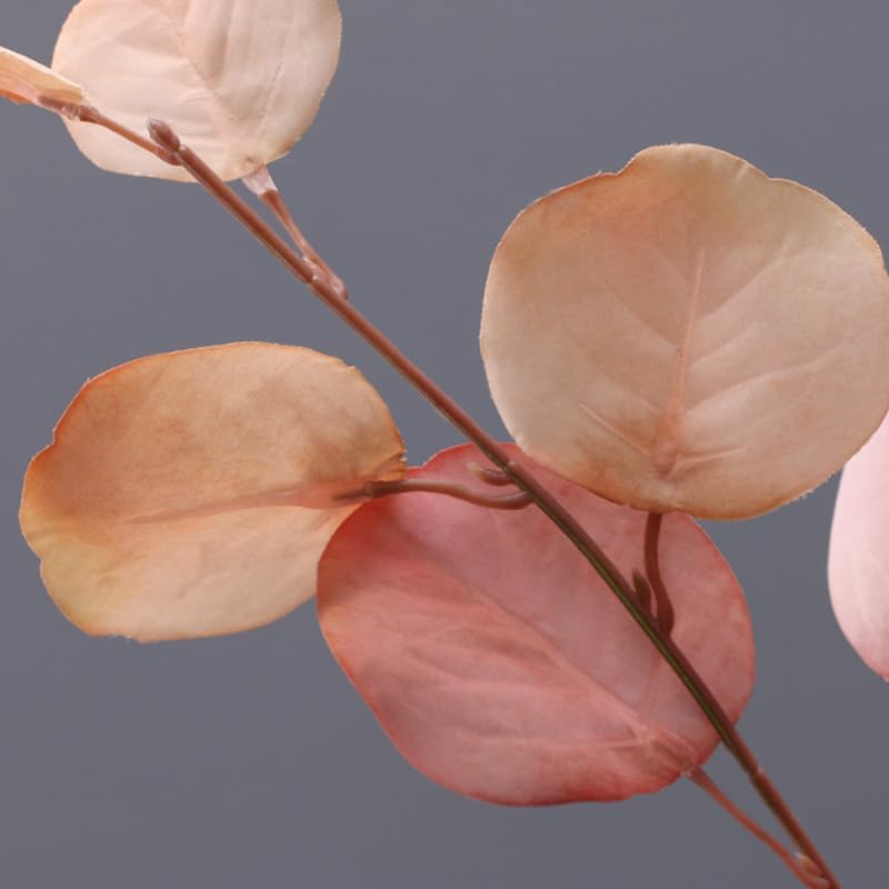 4 Pcs Fall Flowers Artificial for Decoration 34'' Faux Eucalyptus Stems Leaves Long Stem Eucalyptus Branches Fake Eucalyptus Silk Fall Leaves for Home Wedding Festival Party Decor (Pink)