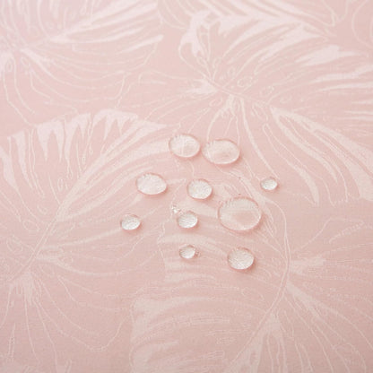 Round Tablecloth 80 Inch Fabric Table Cloth Leaves Pattern Scalloped Edge Silky Soft Tablecloth Waterproof Washable Table Cover Dinning Party Banquet Decoration (Pink)
