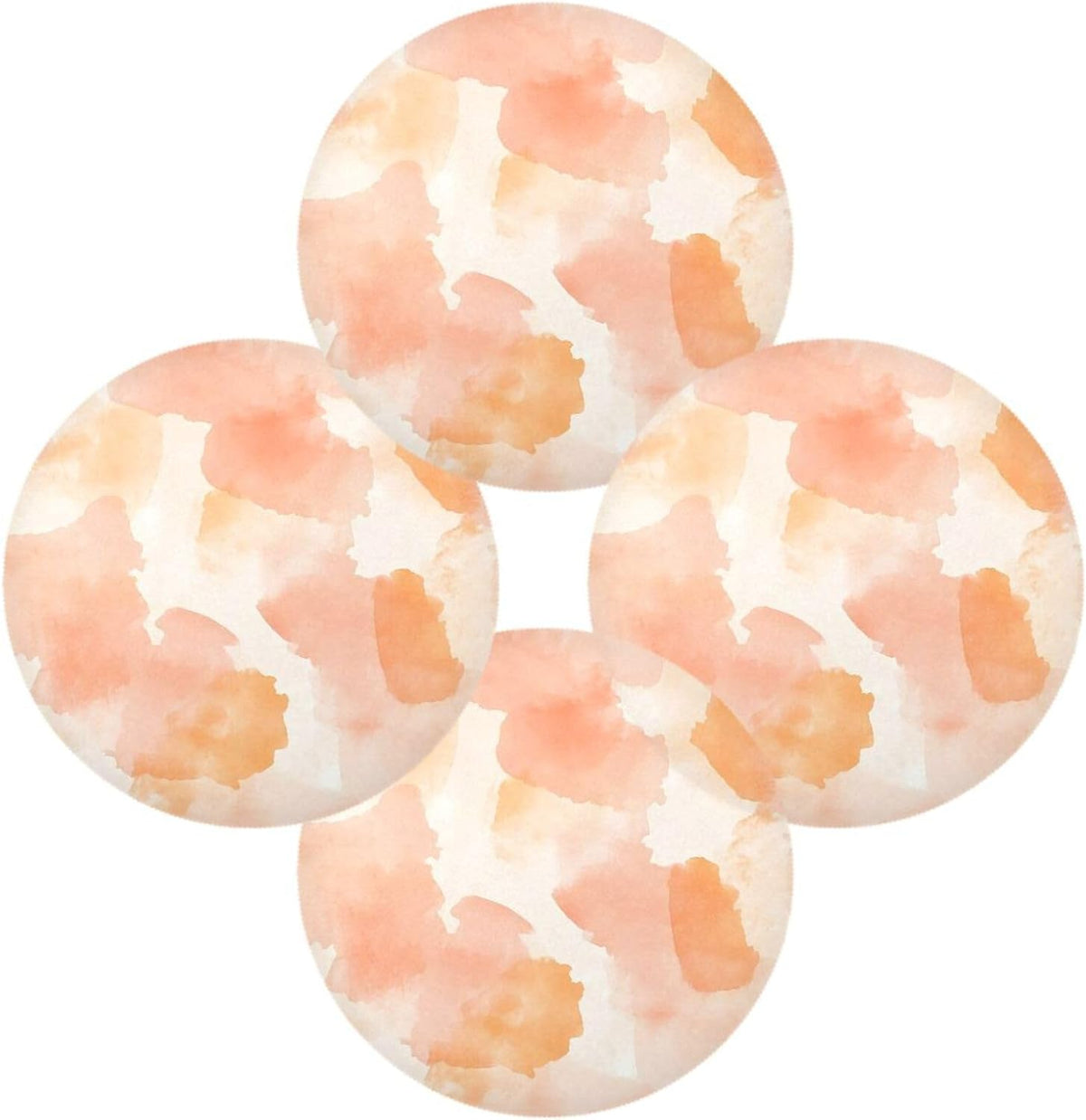 Placemats Set of 4 Peach Pattern Round Table Mats for Kitchen and Dining Washable Place Mats Heat Resistant Table Decoration 15.4 inch