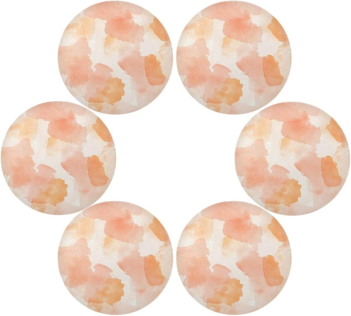 Placemats Set of 4 Peach Pattern Round Table Mats for Kitchen and Dining Washable Place Mats Heat Resistant Table Decoration 15.4 inch