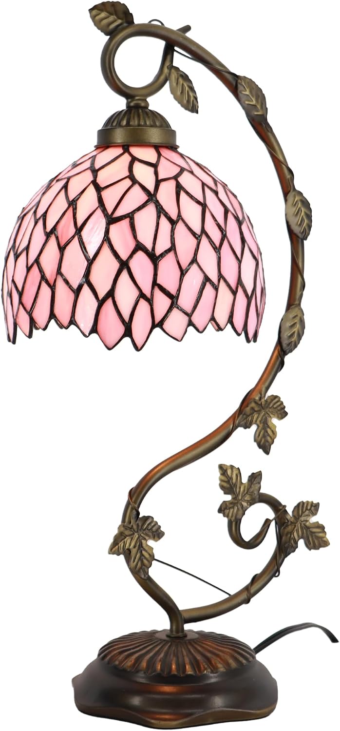 Tiffany Table Lamp Stained Glass Bedside Reading Light 8X10X21 inch