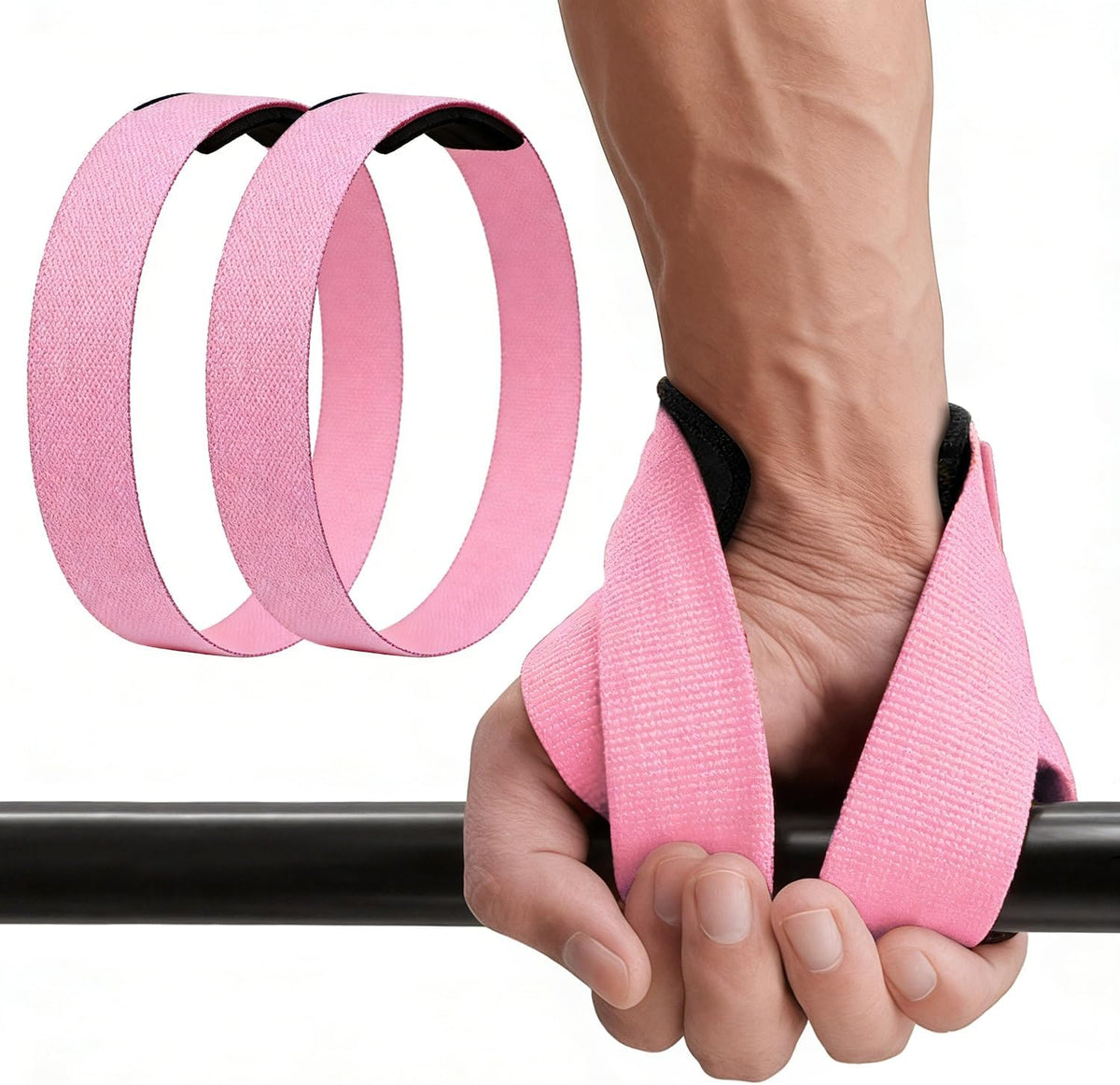Weight Lifting Straps Anti-Slip Padded Wrist Wraps - Heavy Duty Gym Wrist Support for Deadlift Powerlifting Strength Training - Universal Fit for Men Women