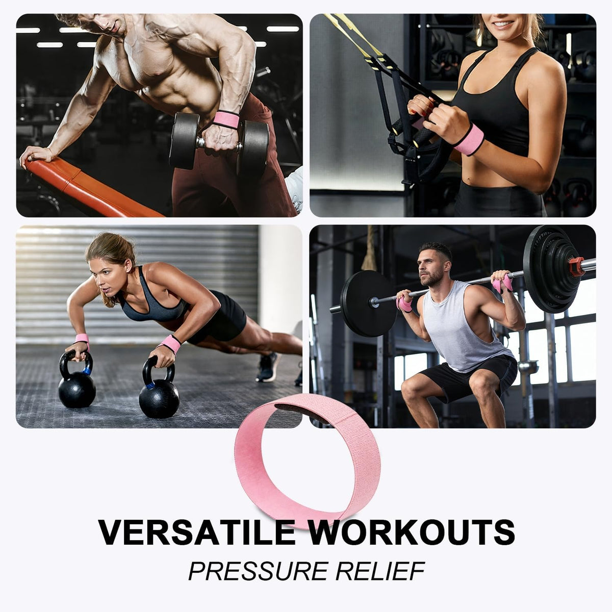 Weight Lifting Straps Anti-Slip Padded Wrist Wraps - Heavy Duty Gym Wrist Support for Deadlift Powerlifting Strength Training - Universal Fit for Men Women