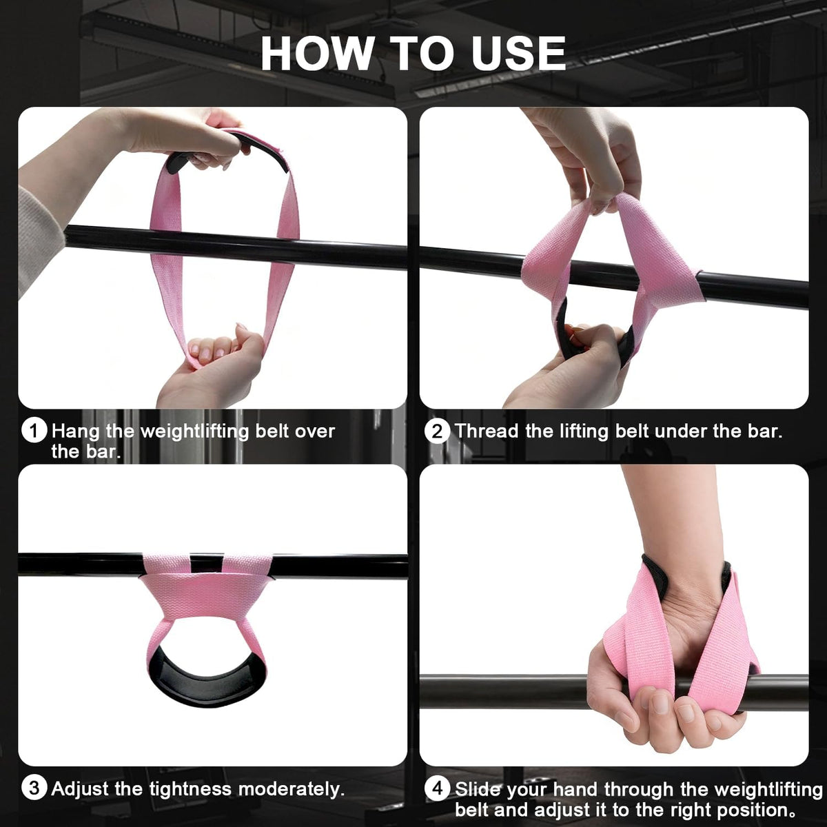 Weight Lifting Straps Anti-Slip Padded Wrist Wraps - Heavy Duty Gym Wrist Support for Deadlift Powerlifting Strength Training - Universal Fit for Men Women