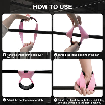 Weight Lifting Straps Anti-Slip Padded Wrist Wraps - Heavy Duty Gym Wrist Support for Deadlift Powerlifting Strength Training - Universal Fit for Men Women