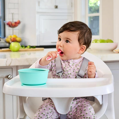 ® Gentle Dip™ Baby Spoons for Self Feeding and Baby Led Weaning, 3 Pack, Pink/Purple
