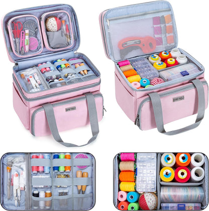 Double Layer Sewing Accessories Organizer, Pink