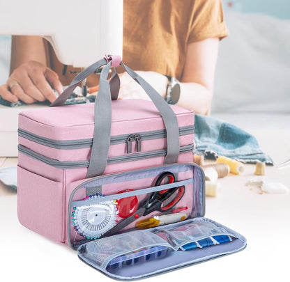 Double Layer Sewing Accessories Organizer, Pink