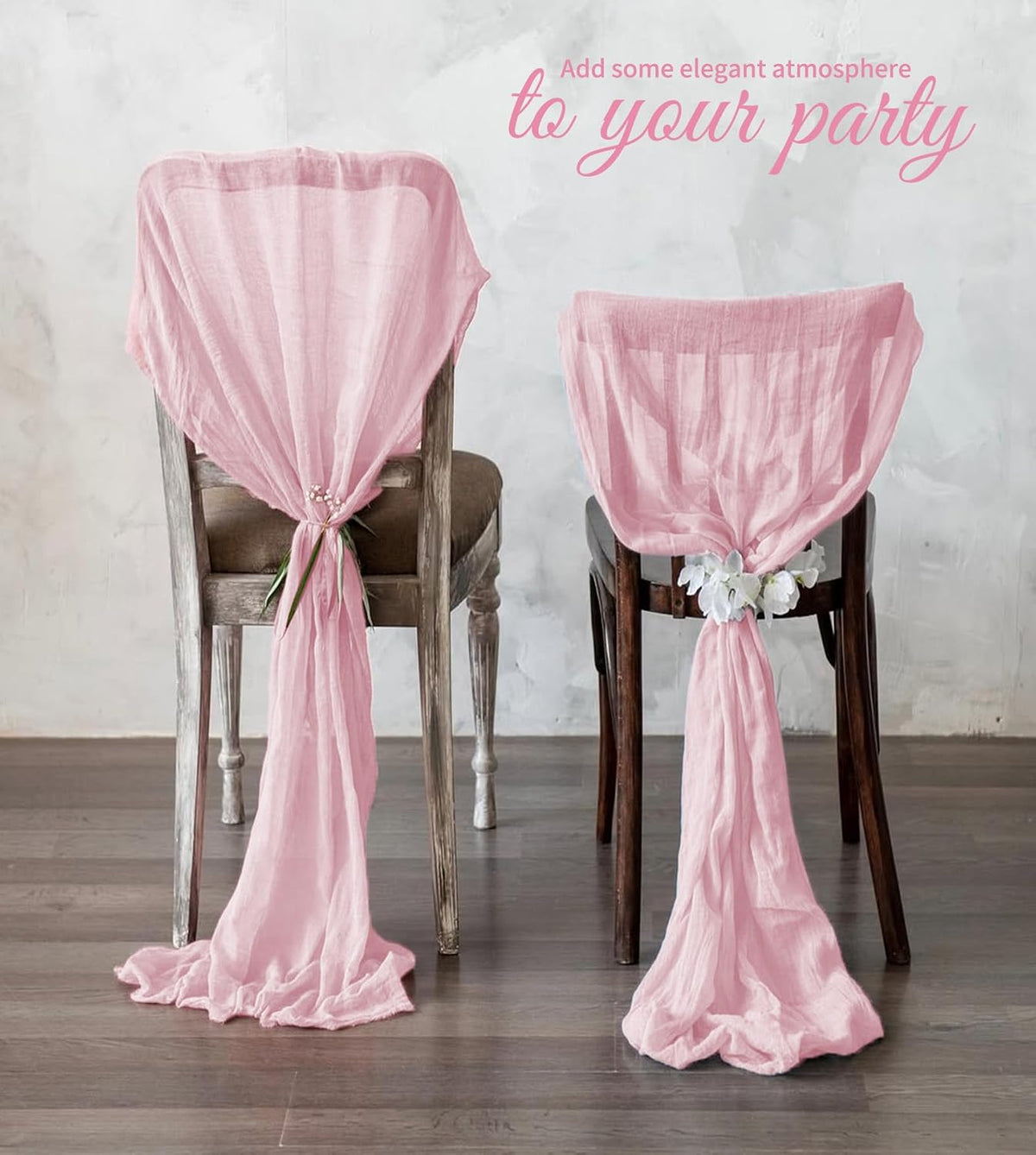 6 Pack Light Pink Table Runner 17x108 Inch Cheesecloth Table Runner Boho Gauze Table Runners Romantic Rustic Sheer Fabric Cheese Cloth Table Runners for Wedding Party Baby Shower Birthday Home Decor