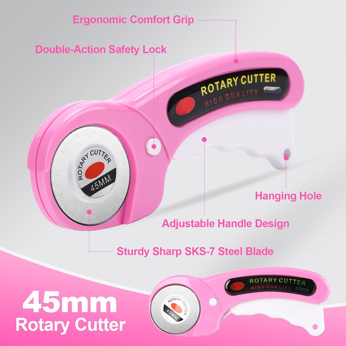 Rotary Cutter for Fabric, 45mm Rotary Cutters Kit with Extra 10 Blades