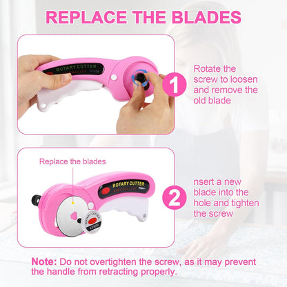 Rotary Cutter for Fabric, 45mm Rotary Cutters Kit with Extra 10 Blades