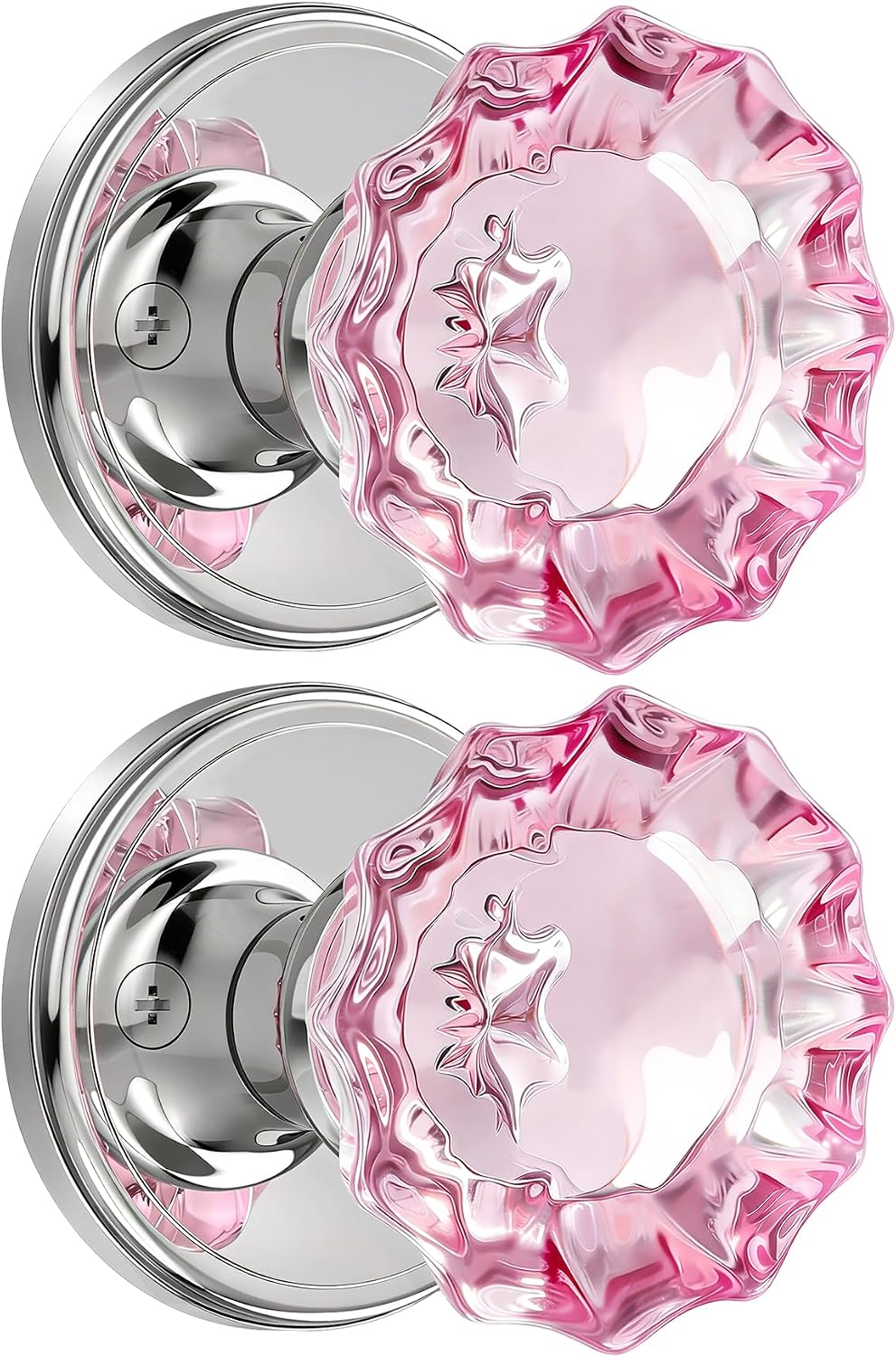 Pink Crystal Glass Dummy Door Knobs Glass Door Knobs Interior