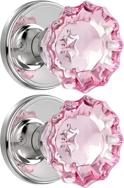 Pink Crystal Glass Dummy Door Knobs Glass Door Knobs Interior