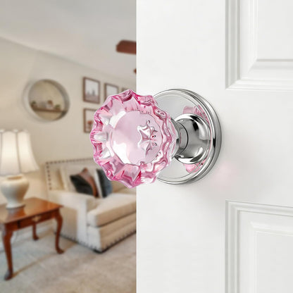Pink Crystal Glass Dummy Door Knobs Glass Door Knobs Interior