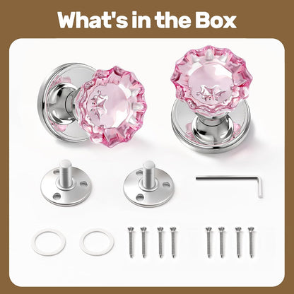 Pink Crystal Glass Dummy Door Knobs Glass Door Knobs Interior
