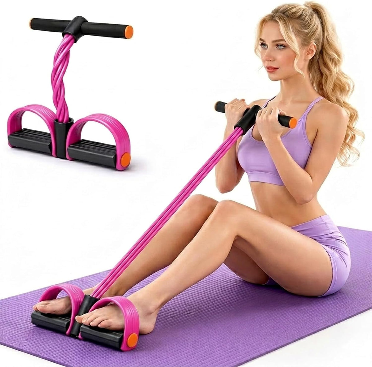 Multifunction Pedal Resistance Band with Handles