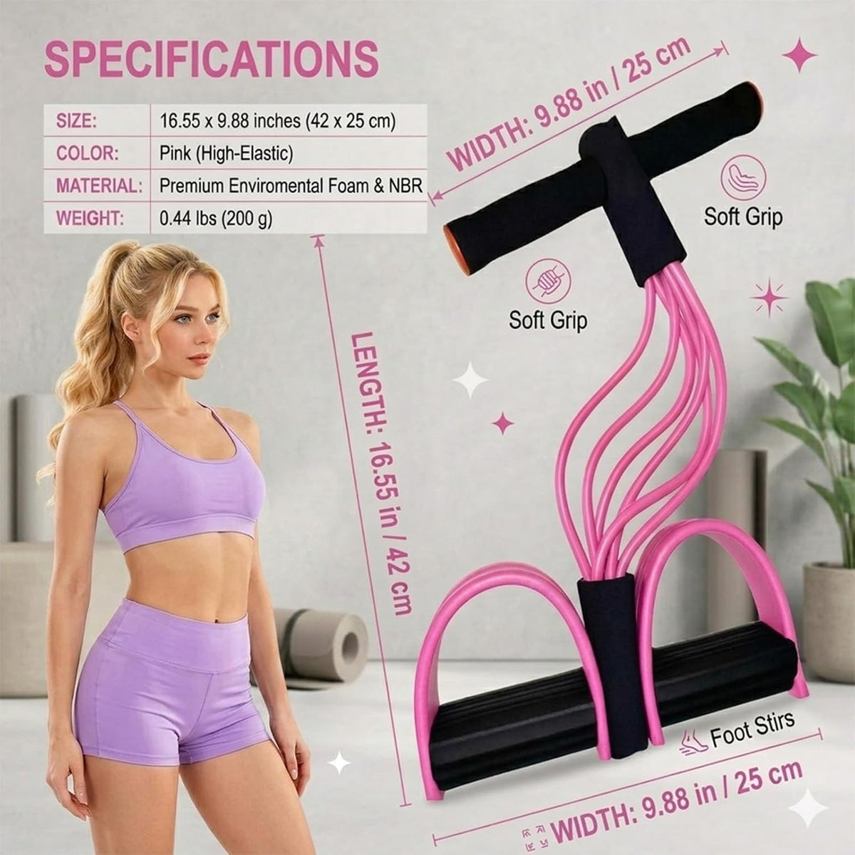 Multifunction Pedal Resistance Band with Handles