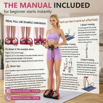 Multifunction Pedal Resistance Band with Handles