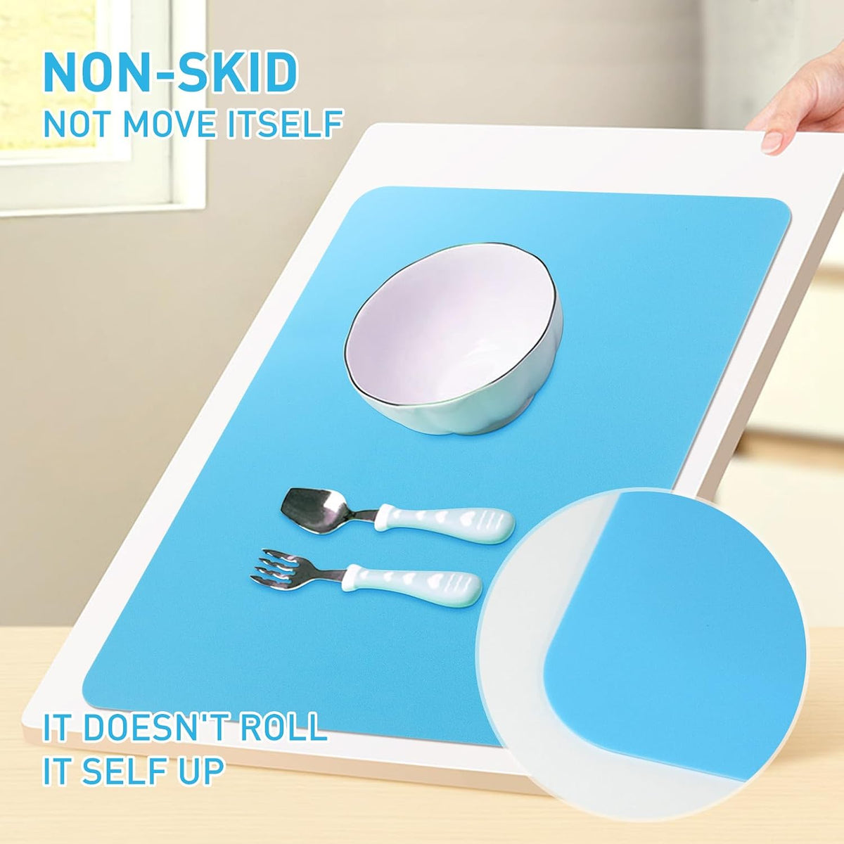 2 Pack Silicone Craft Mats for Resin, Paint and Clay, 15.7 x 11.8 inches (2, Blue/Pink)