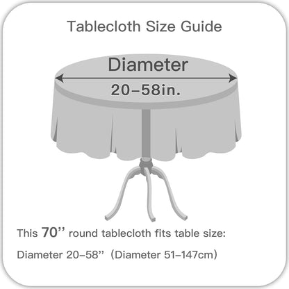 Round Checkered Tablecloth Spillproof Wrinkle Free Heavy Weight Gingham Table Cloth for Circular Table Cover Buffalo Plaid for Buffet Banquet Parties Holiday Dinner 70 Inch Pink and White
