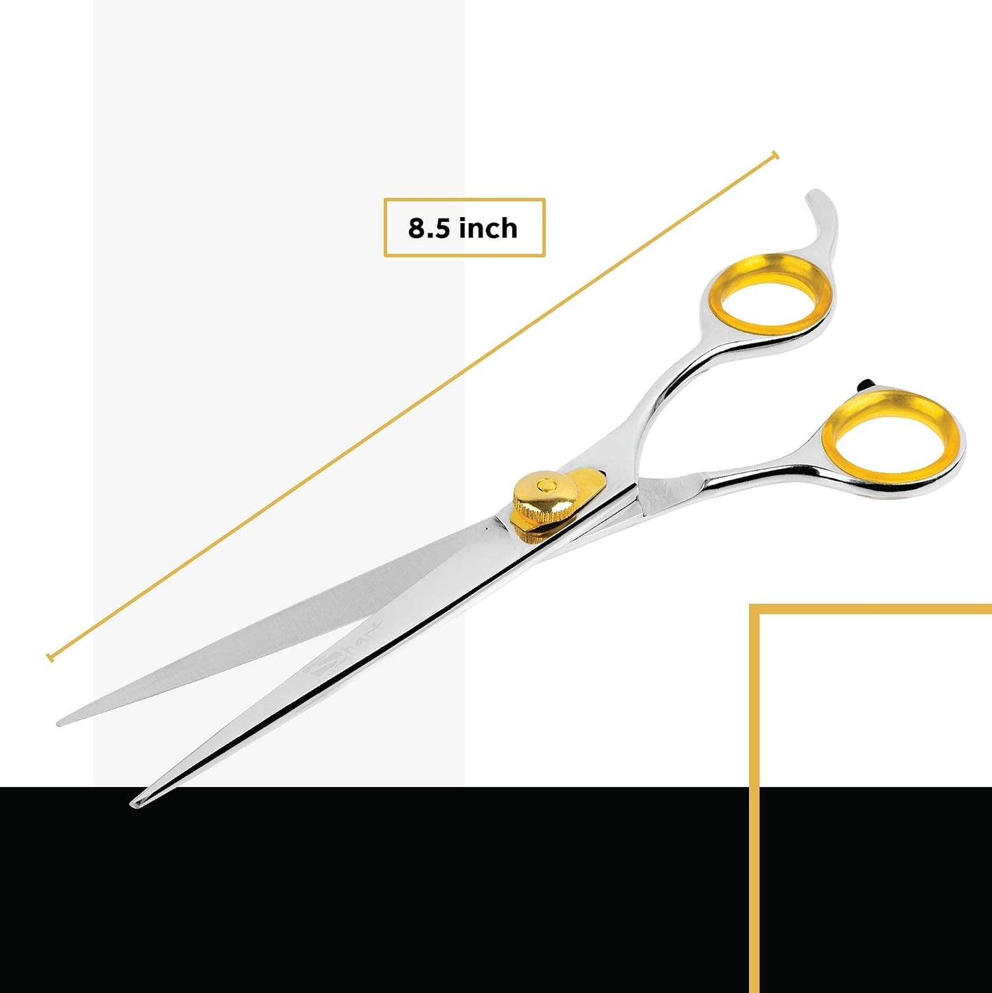 Sharf Gold Touch 440c Japanese Stainless Steal Pet Grooming Shear, 8.5 Inch Straight