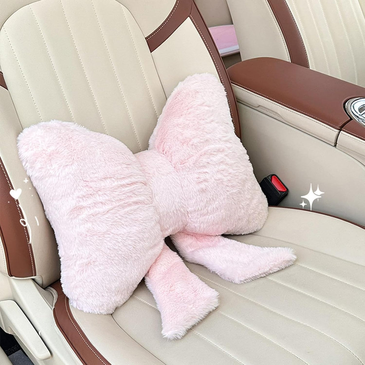 Cute Bowknot Throw Pillows Bow Decorative Pillow 12 x 9 inch Aesthetic Home Decor Knot Plush Pillows Soft Seat Cushions for Couch Bow Room Decor Light Pink