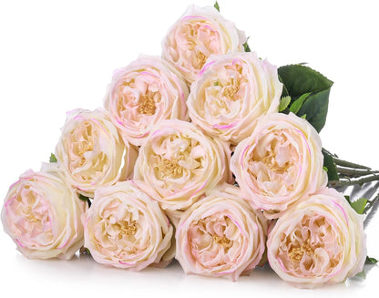 Daifunli 10pcs Peonies Artificial Realistic Touch Flowers, Flesh Pink
