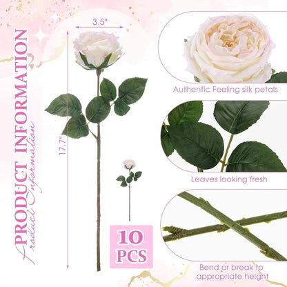 Daifunli 10pcs Peonies Artificial Realistic Touch Flowers, Flesh Pink