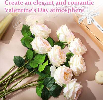 Daifunli 10pcs Peonies Artificial Realistic Touch Flowers, Flesh Pink