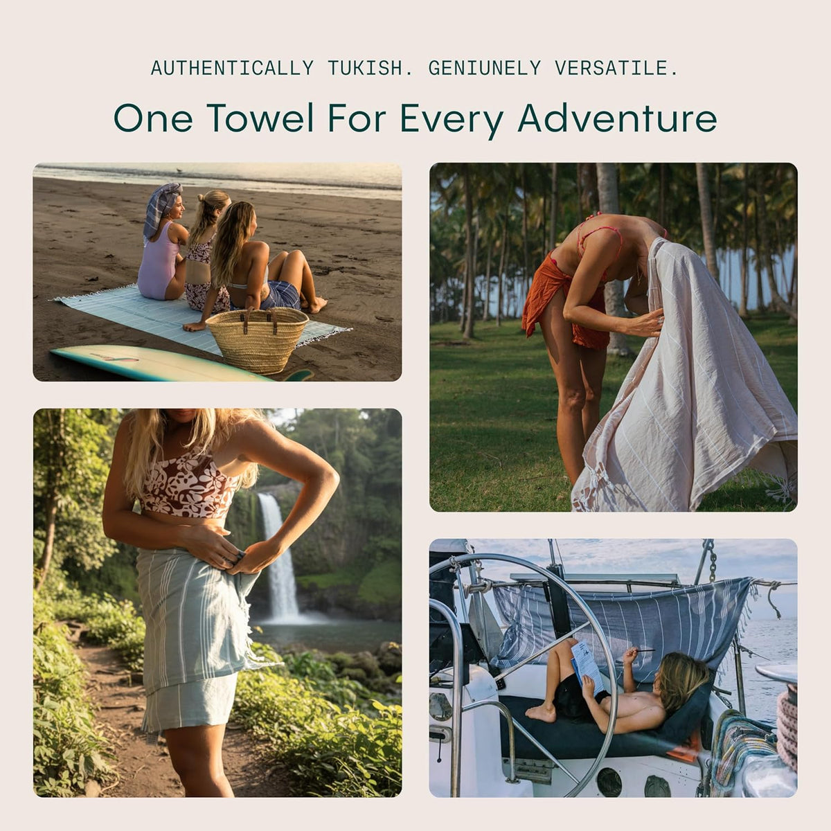 Turkish Beach Towel Oversized (38"x71") 100% Turkish Cotton, Made in Turkey - Sand Free, Extra Large, Ultra Soft, Quick Drying, Compact & Lightweight for Travel - Peach