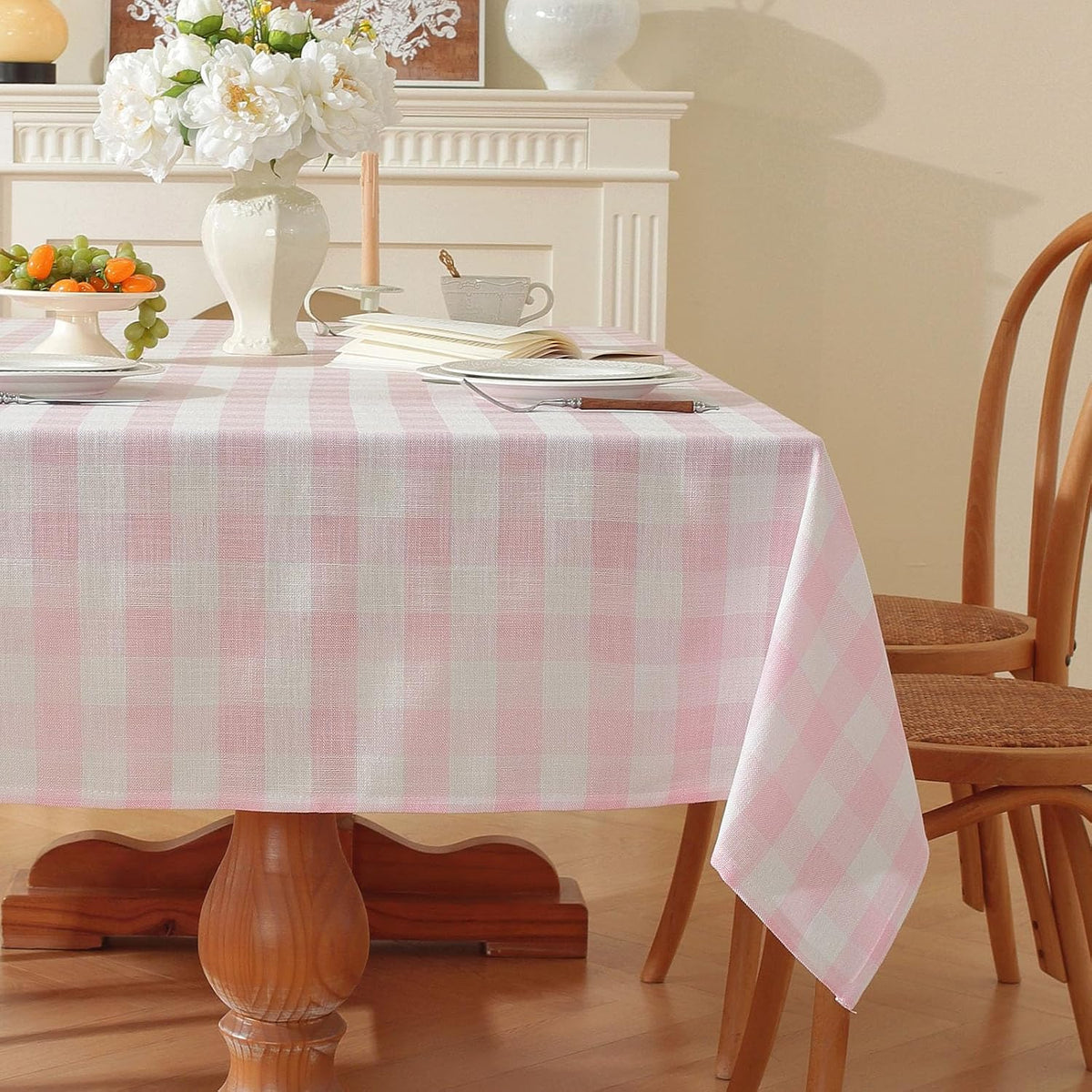 Gingham Tablecloths Rectangular Washable Picnic Table Cover 55”x 70”