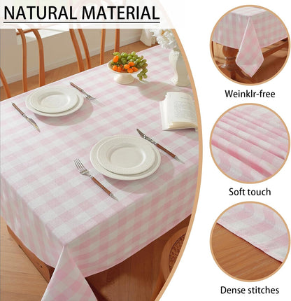 Gingham Tablecloths Rectangular Washable Picnic Table Cover 55”x 70”
