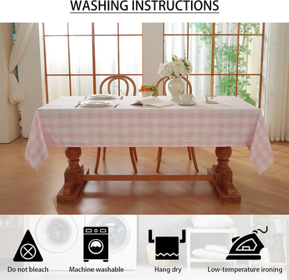 Gingham Tablecloths Rectangular Washable Picnic Table Cover 55”x 70”